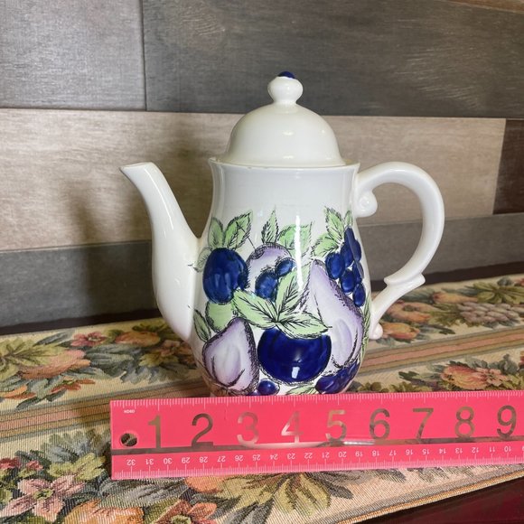 Vintage Italian Fruit Teapot Pottery Ceramic Italian Tea - Picture 7 of 7